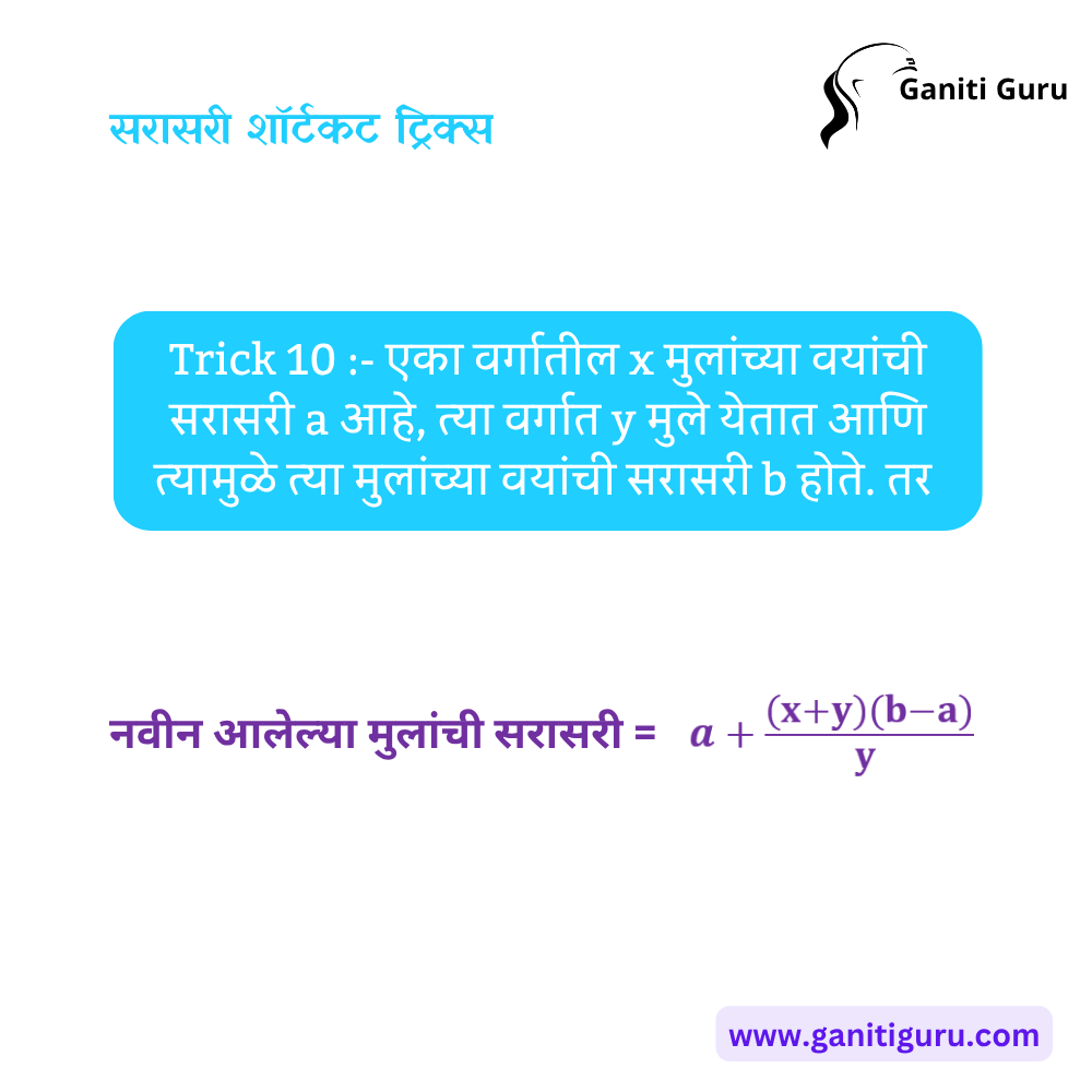 Average - Shortcut Tricks & Examples in Marathi