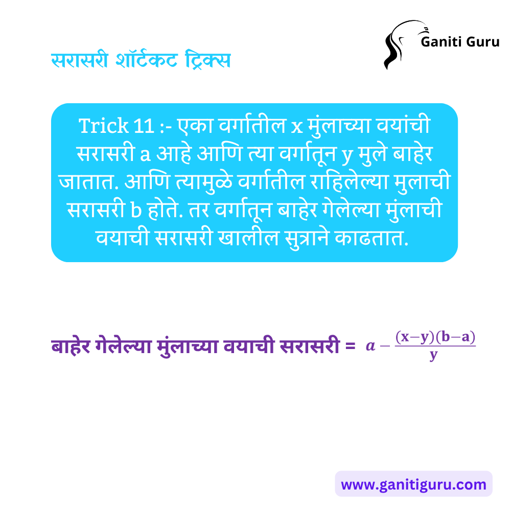 Average - Shortcut Tricks & Examples in Marathi