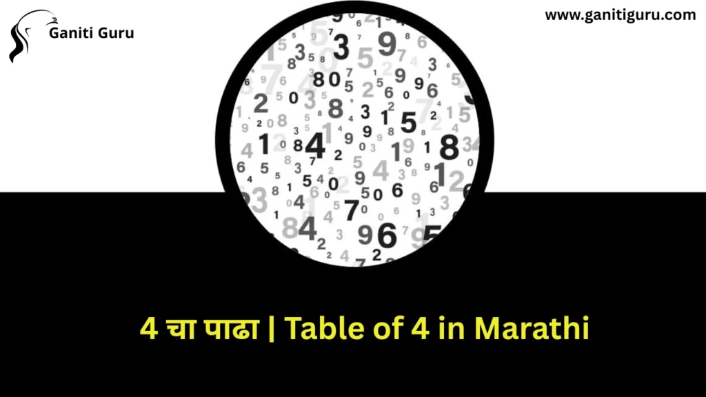 Table of 4 in Marathi